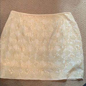 Cream sparkle mini skirt!